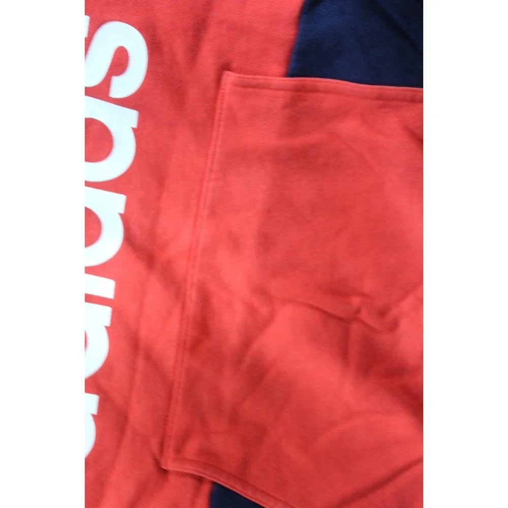 Adidas Boy Red Blue Hooded Sweater Long Sleeve Casual size Large